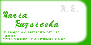 maria ruzsicska business card